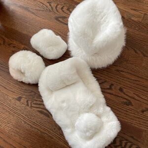 Cozy White Faux Fur Winter Set